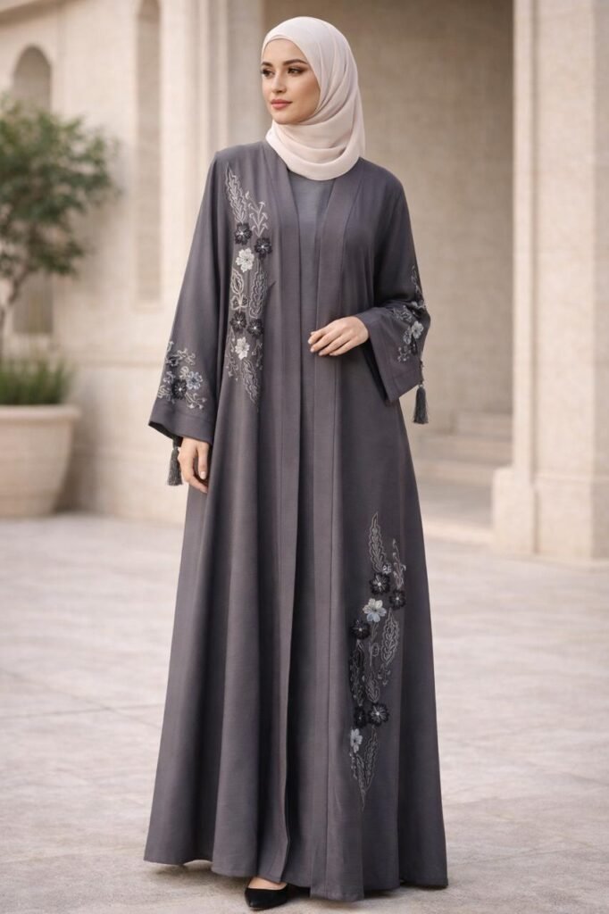 Silver Whisper Abaya