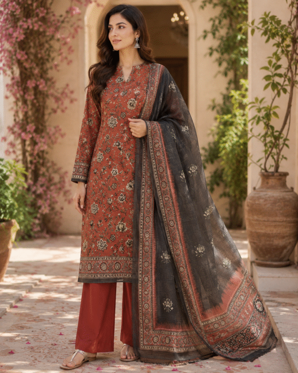 Bin Saeed Ember Noir Lawn Suit