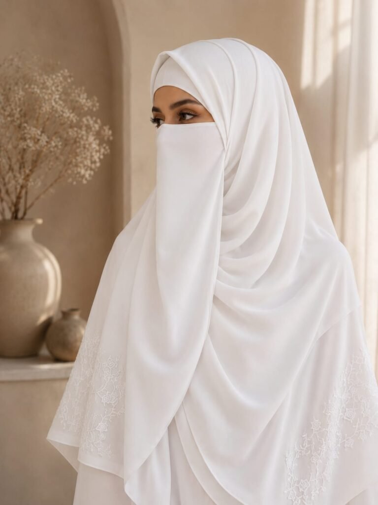 White scarf set