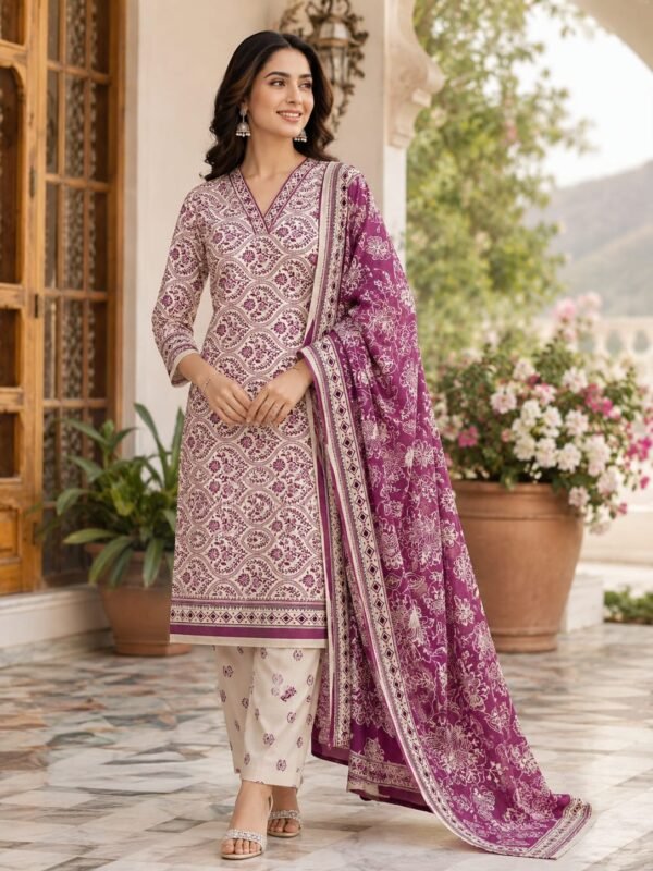 Tawakkal Lawn Violet Suit