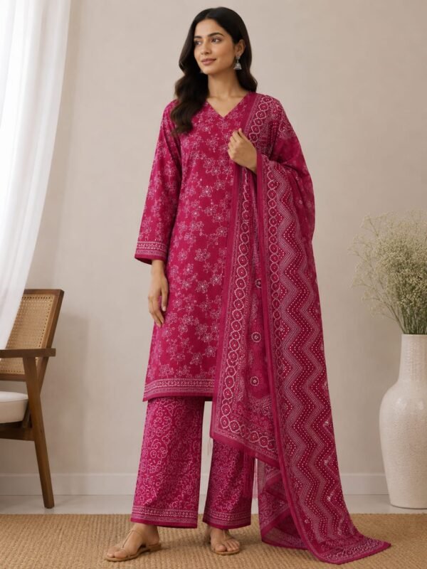 Bin Saeed Fuchsia Noor Lawn Suit