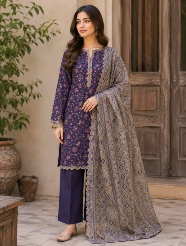 Bin Saeed Violet Lawn Suit