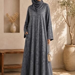 Grey Circles Abaya