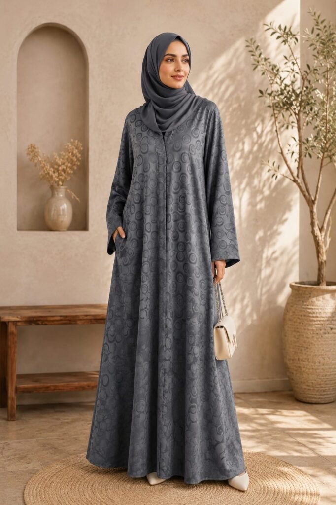 Grey Circles Abaya