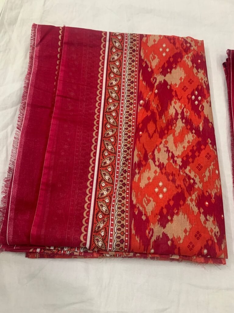 Bin Saeed Red Lawn Suit