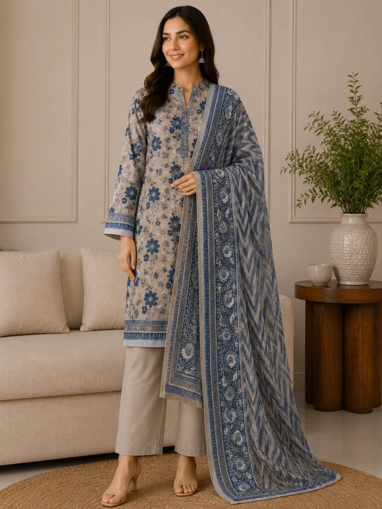 Tawakkal Azure Bloom Lawn Sui