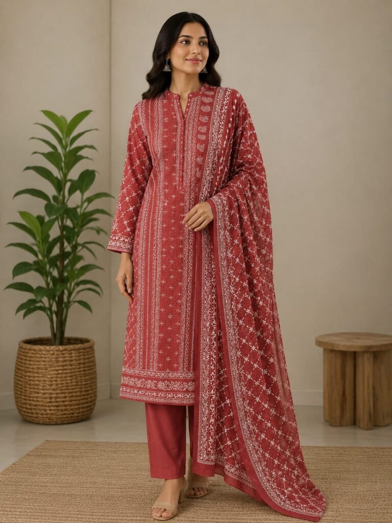 Bin Saeed Tea Pink Lawn Suit