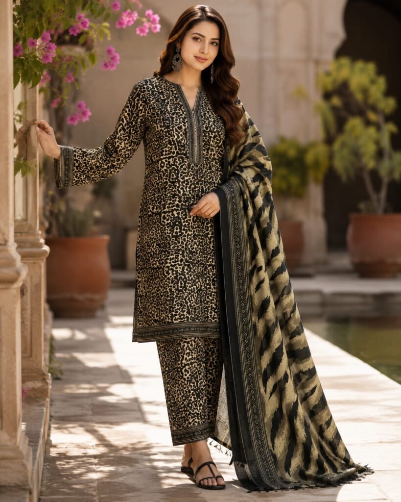 Bin Saeed Cheetah Lawn Suit