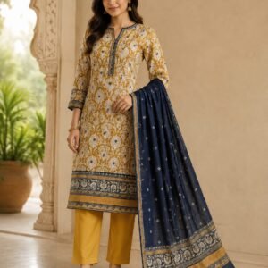 Bin Saeed Yellow Lawn Suit