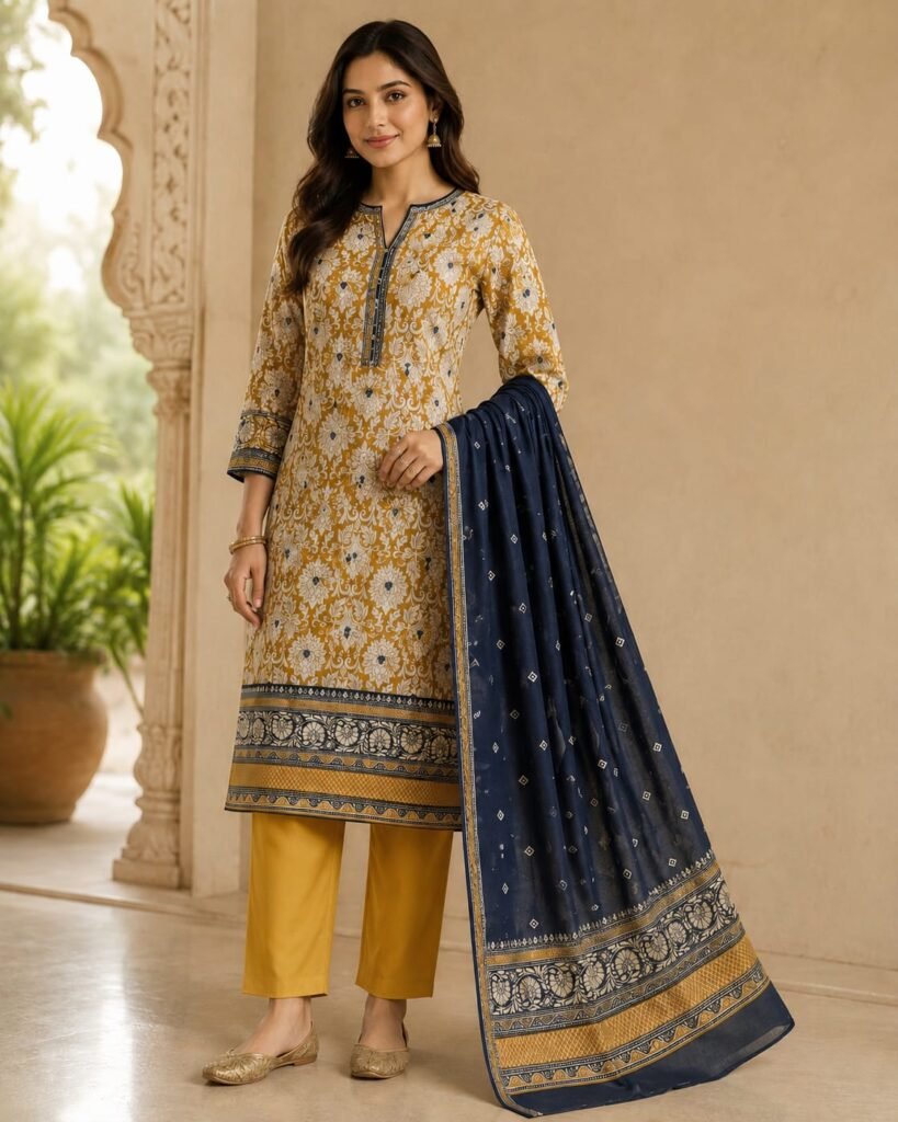 Bin Saeed Yellow Lawn Suit