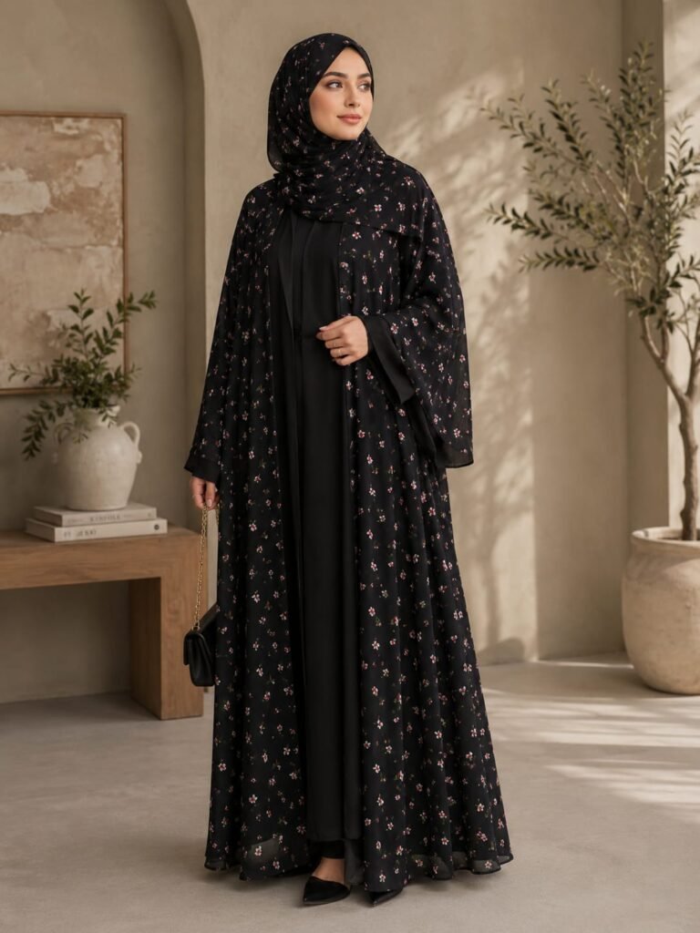 Midnight Blossom Abaya
