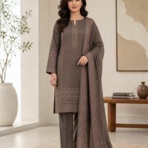 Bin Saeed Mocha Heritage Lawn Suit