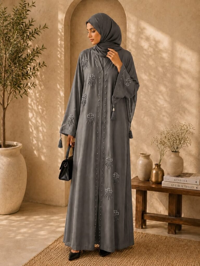 Silver Grace Abaya