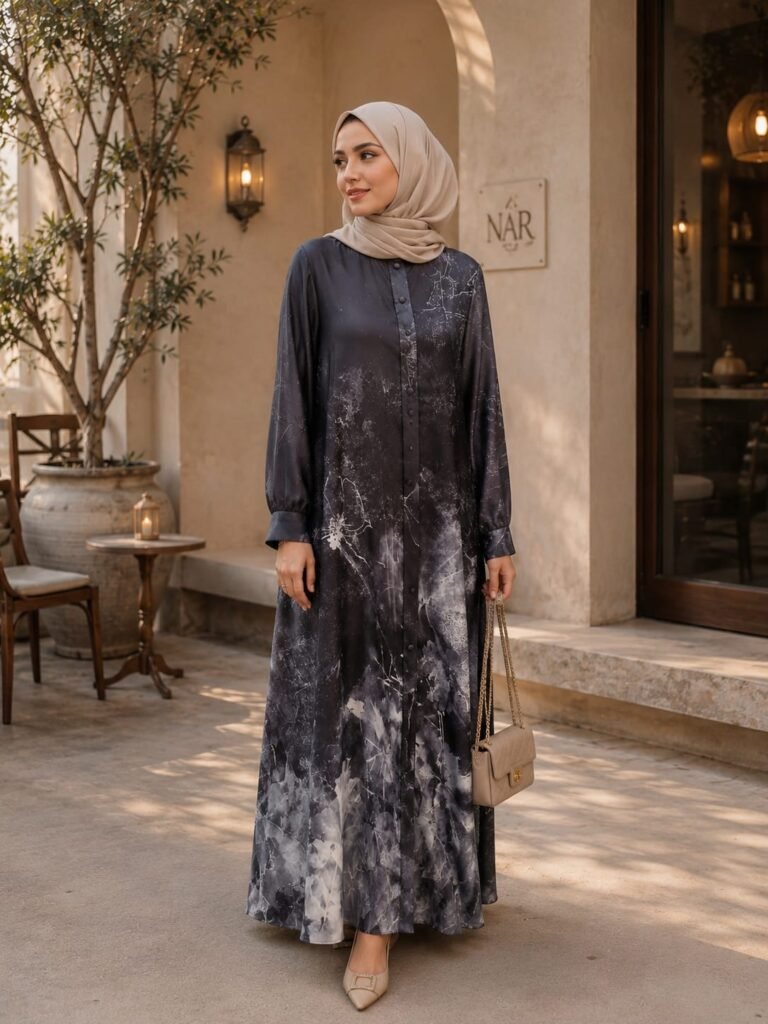 Midnight Marble Abaya