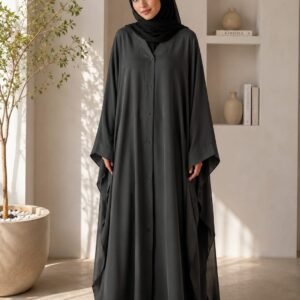 Grey Butterfly Abaya