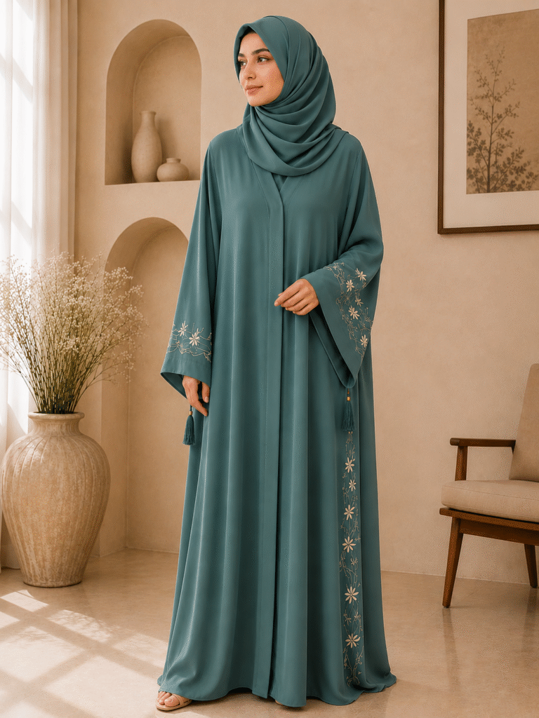 Teal Haven Abaya