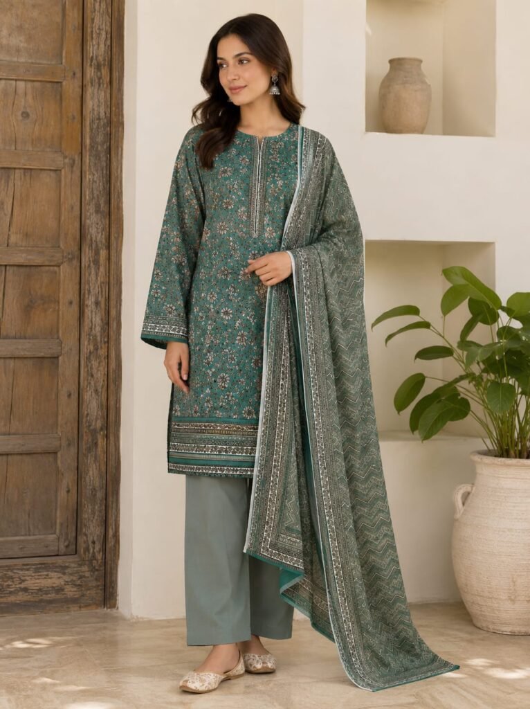 Bin Saeed Sage Mosaic Suit