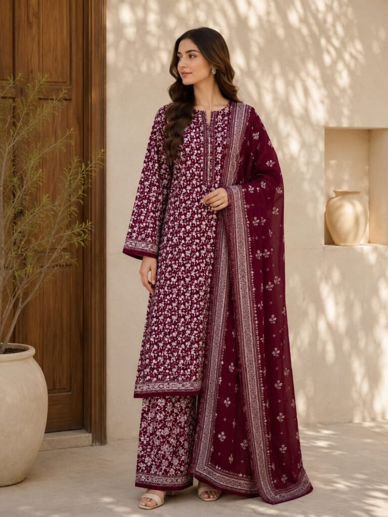 Bin Saeed Ruby Blossom Suit