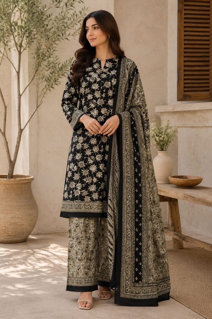 Bin Saeed Noir Fleur Suit