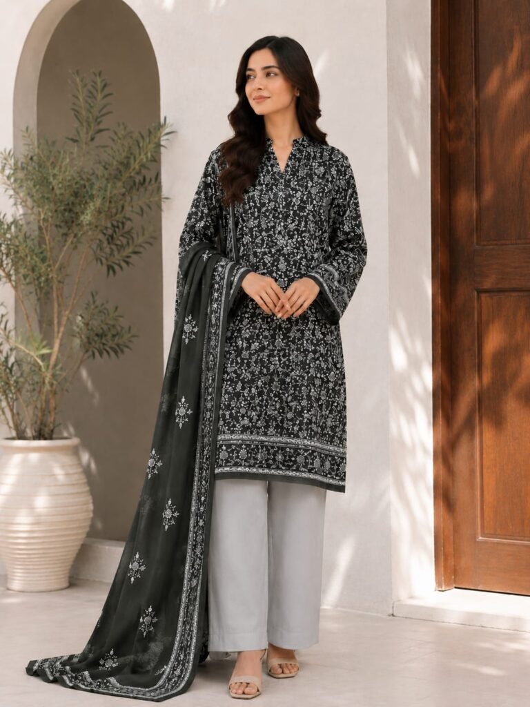 Bin Saeed Noir Petals Suit