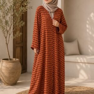 Autumn Ember Linen Abaya