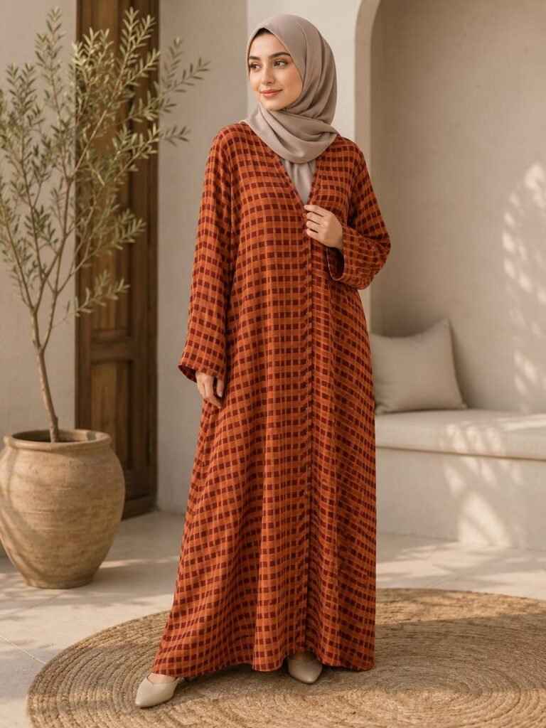 Autumn Ember Linen Abaya