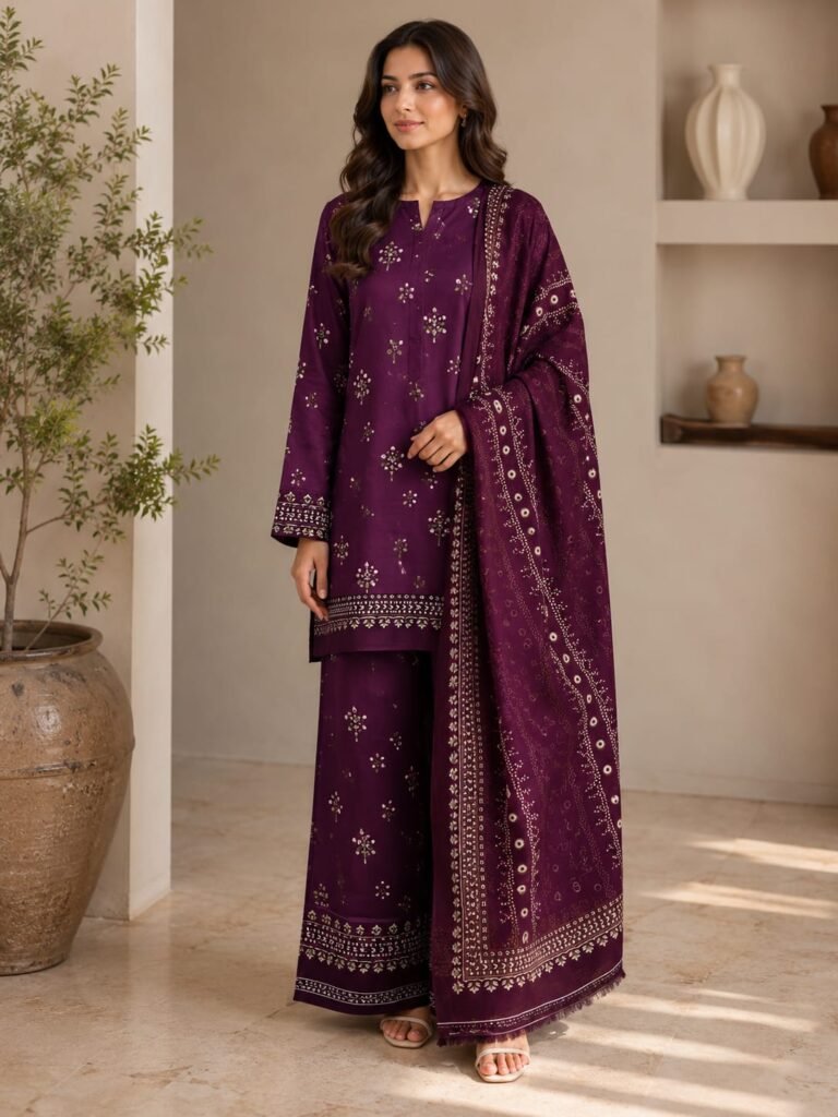 Royal Amethyst Lawn Suit